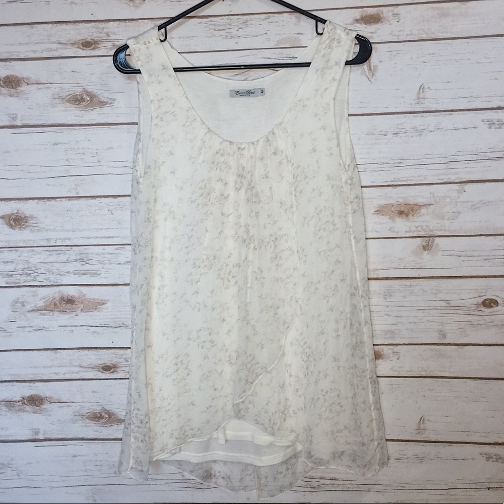 Elena Baldi split front & back sleeveless top